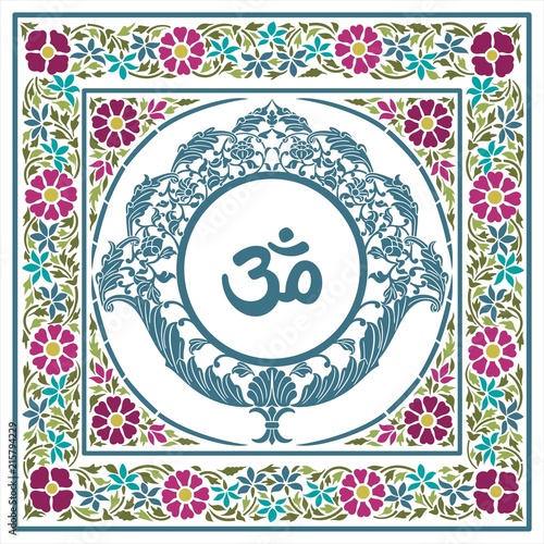 aum syllable, paisley design ,Hinduism, India