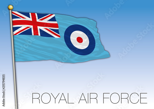 Royal Air Force ensign flag, United Kingdom, vector illustration