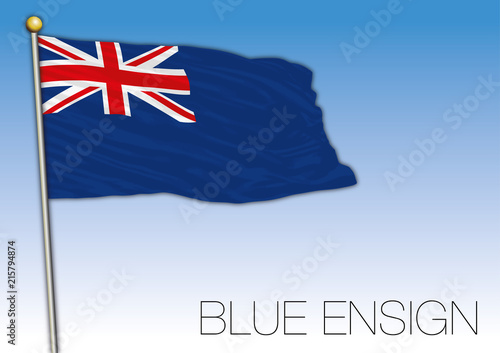 Blue ensign flag, United Kingdom, vector illustration