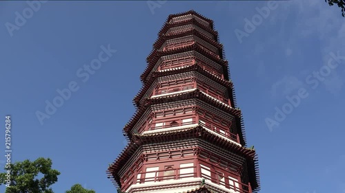 Flower  Pagoda (Hua Ta) at the Temple of the Six Banyan Trees (Liurong). Guangzhou, Guangdong, China photo