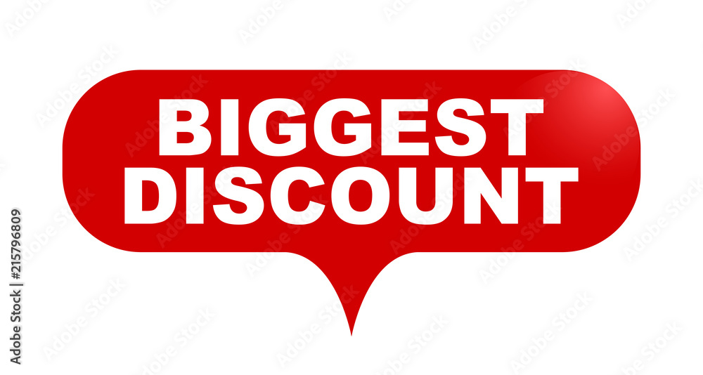 red vector bubble banner biggest discount red vector bubble banner biggest discount