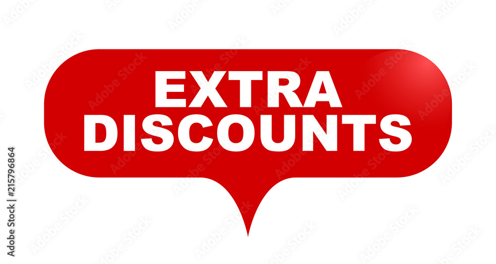 red vector bubble banner extra discounts red vector bubble banner extra discounts