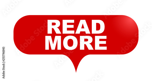 red vector bubble banner read more
