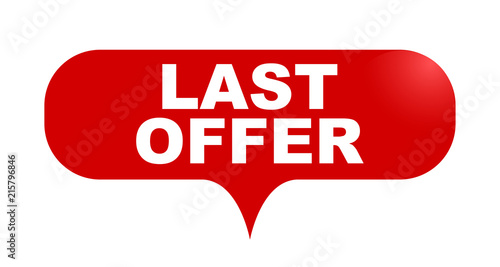 red vector bubble banner last offer