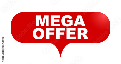 red vector bubble banner mega offer
