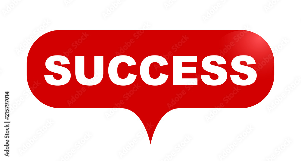 red vector bubble banner success red vector bubble banner success