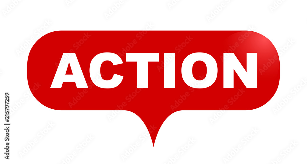 red vector bubble banner action red vector bubble banner action