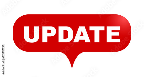 red vector bubble banner update