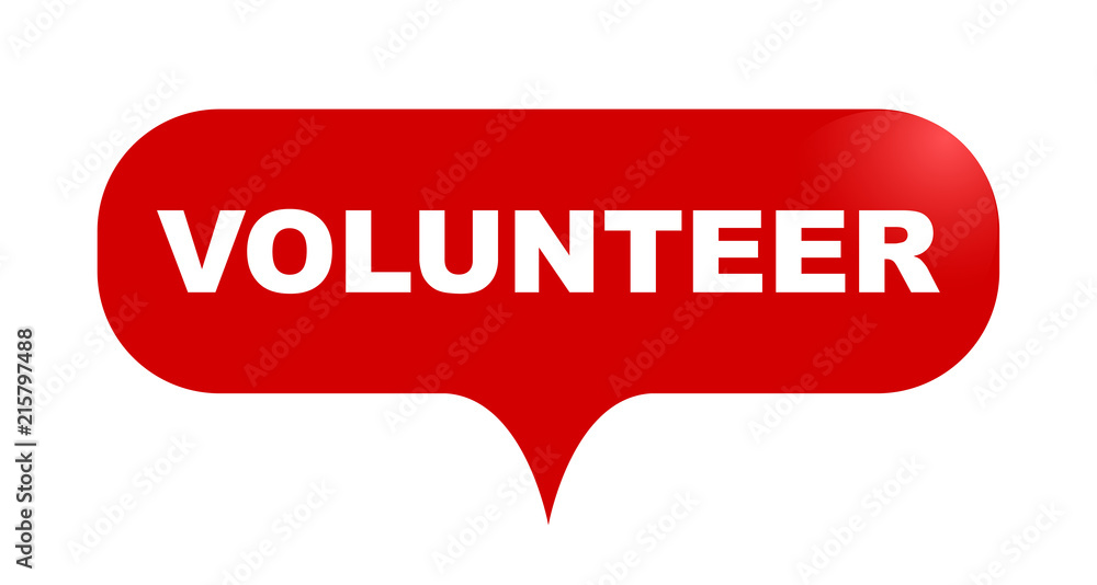 red vector bubble banner volunteer red vector bubble banner volunteer