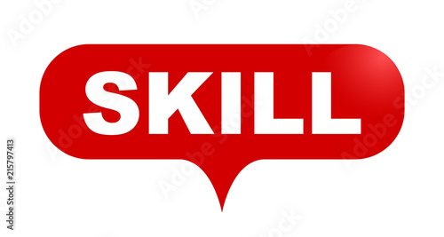 red vector bubble banner skill