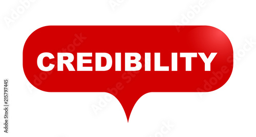 red vector bubble banner credibility