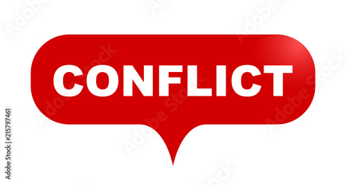 red vector bubble banner conflict