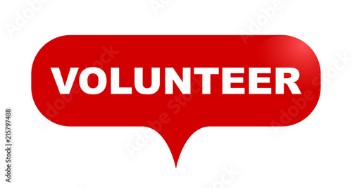 red vector bubble banner volunteer