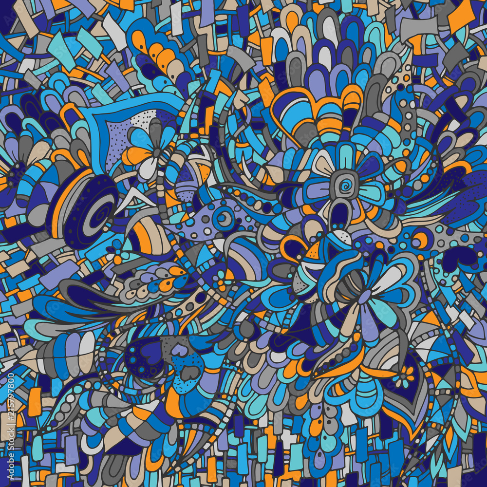 Psychedelic pattern. For meditation, soothing, twisting elements. Doodle drawn by hand Psychedelic pattern. For meditation, soothing, twisting elements. Doodle drawn by hand