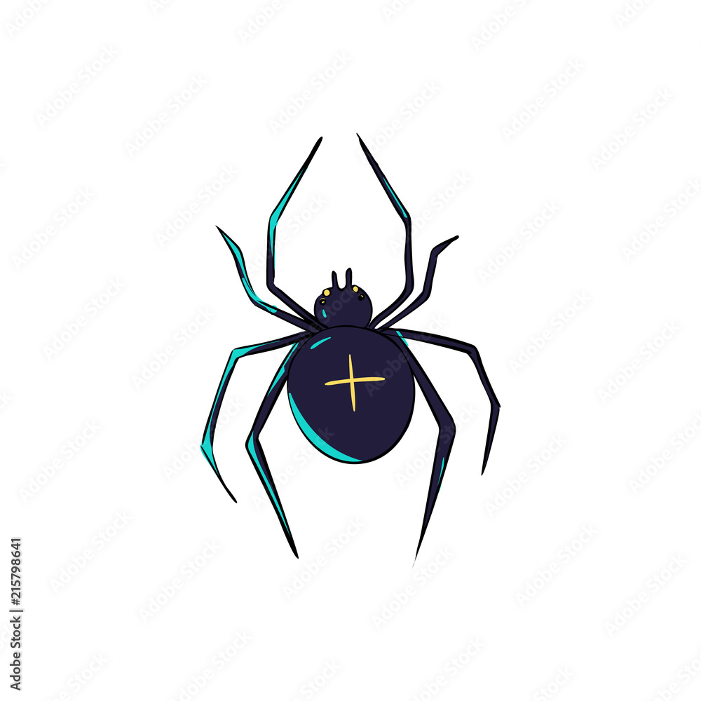 Obraz premium Spider is a symbol of phobias and horrors. Design for Halloween.