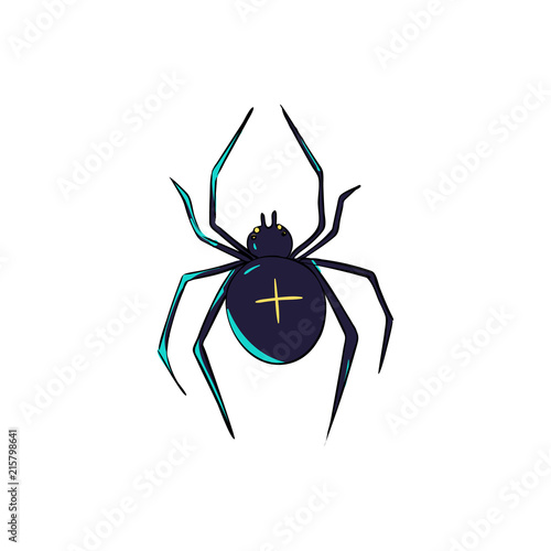 Spider is a symbol of phobias and horrors. Design for Halloween. © Kyrylenko