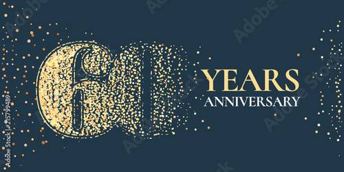 60 years anniversary celebration vector icon, logo