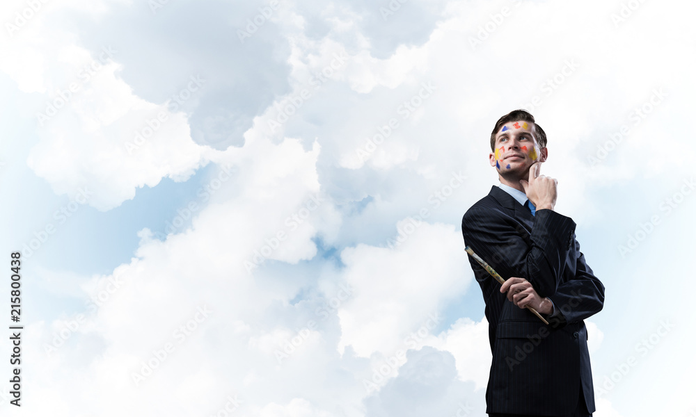 Inspiration of young creative businessman Inspiration of young creative businessman