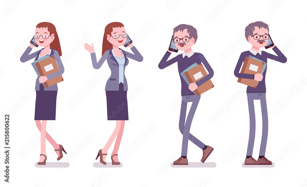 Male and female phone talking Male and female phone talking