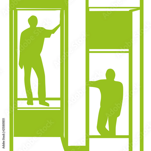 Handgezeichneter Aufzug in hellgrün