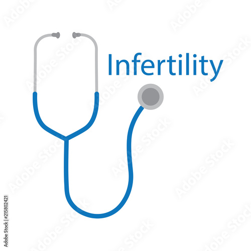 Infertility word and stethoscope icon- vector illustration