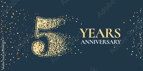 5 years anniversary celebration vector icon, logo