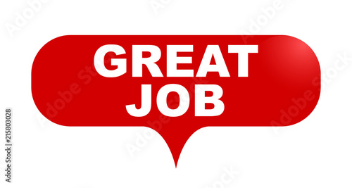 red vector bubble banner great job
