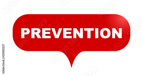 red vector bubble banner prevention