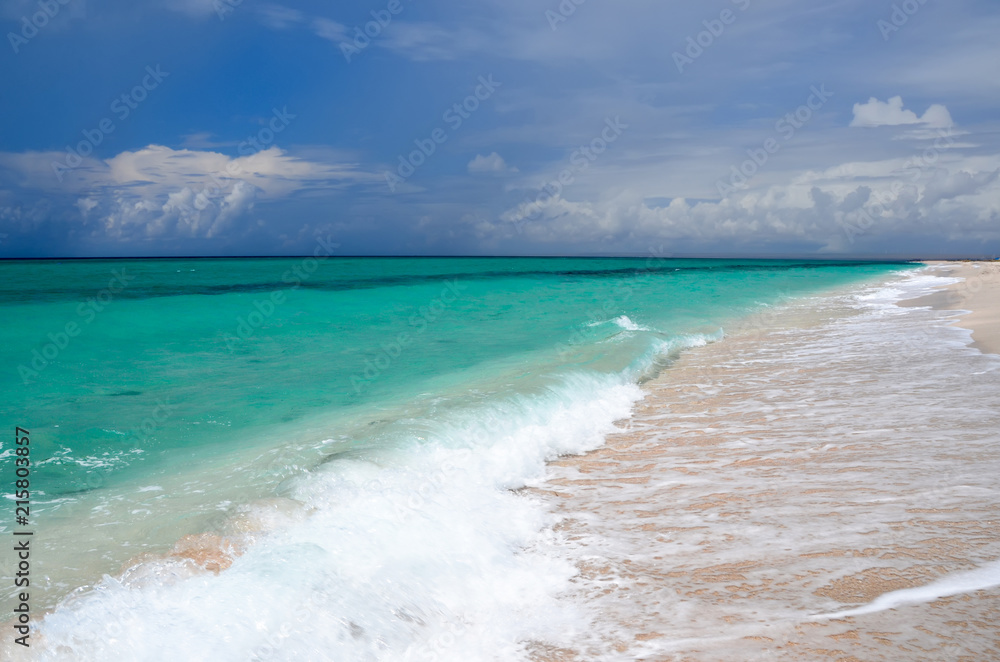 Beautiful seascape, turquoise sea and blue clouds before a thunderstorm. Beautiful seascape, turquoise sea and blue clouds before a thunderstorm.