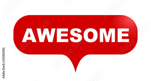 red vector bubble banner awesome