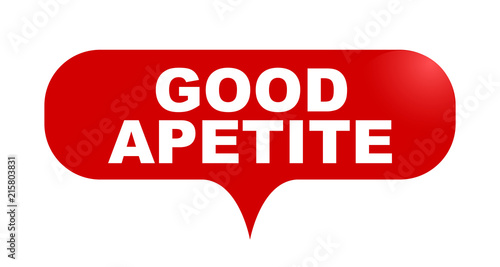 red vector bubble banner good apetite