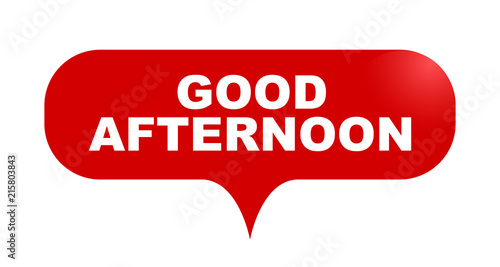 red vector bubble banner good afternoon