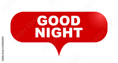red vector bubble banner good night