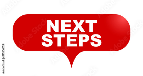 red vector bubble banner next steps