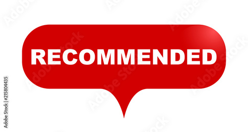 red vector bubble banner recommended