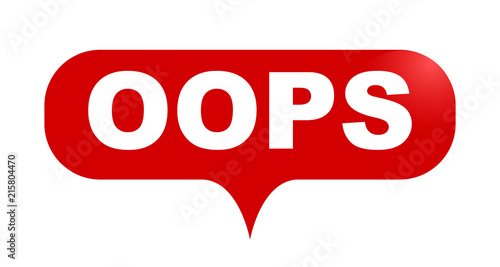 red vector bubble banner oops