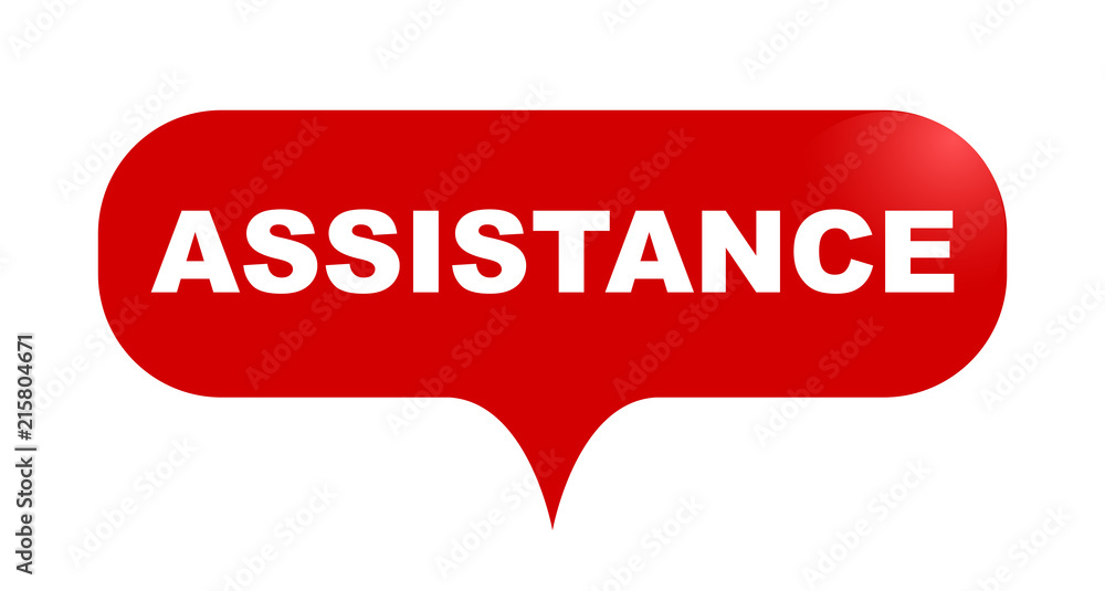 red vector bubble banner assistance red vector bubble banner assistance