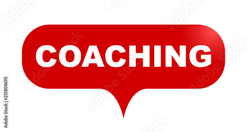 red vector bubble banner coaching
