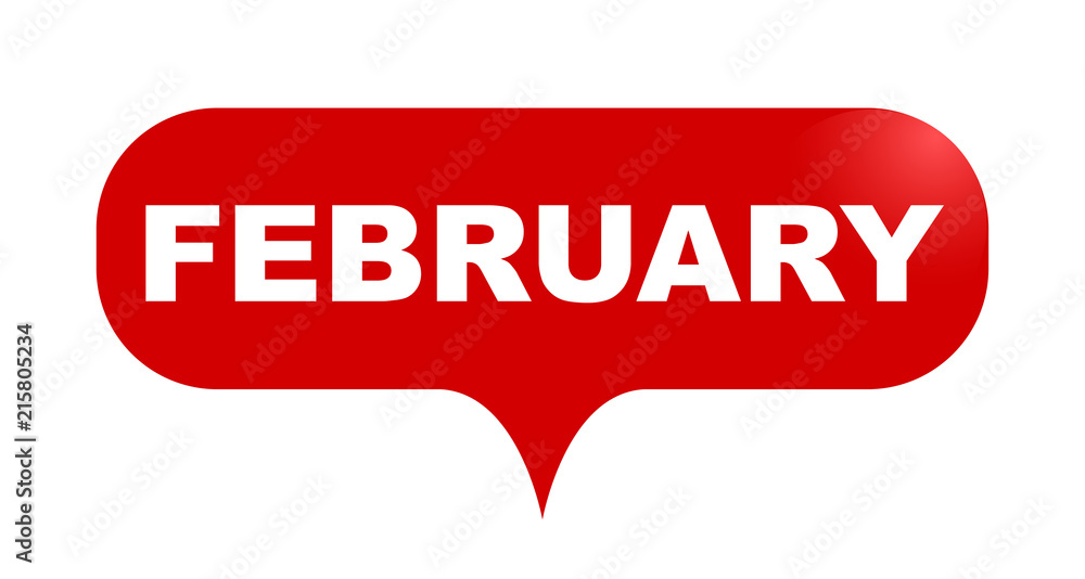 red vector bubble banner february red vector bubble banner february