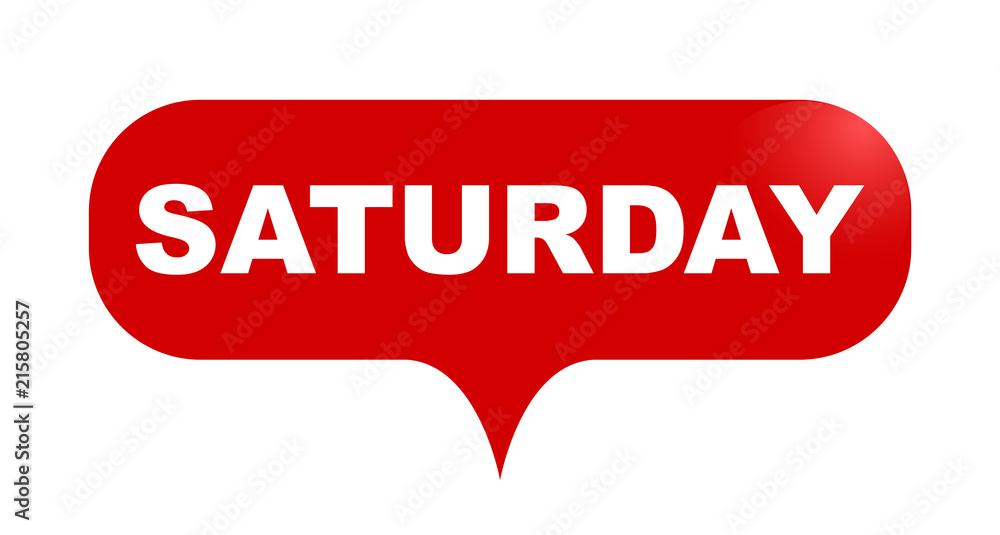 red vector bubble banner saturday red vector bubble banner saturday