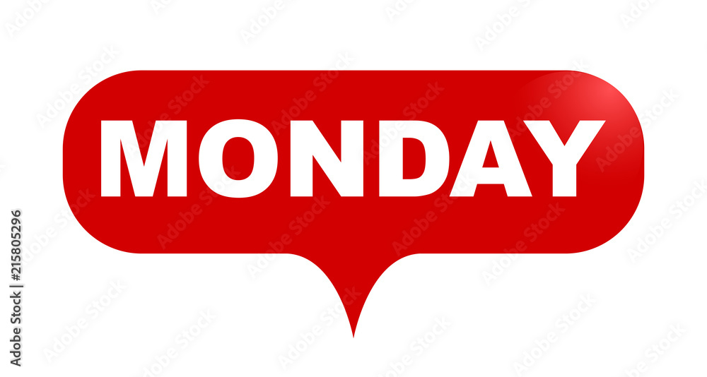 red vector bubble banner monday red vector bubble banner monday