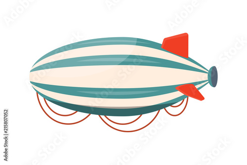 Hot air airship vector illustration travel. Summer ballooning adventure freedom.