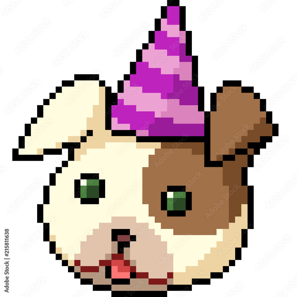 Obraz premium vector pixel art puppy face