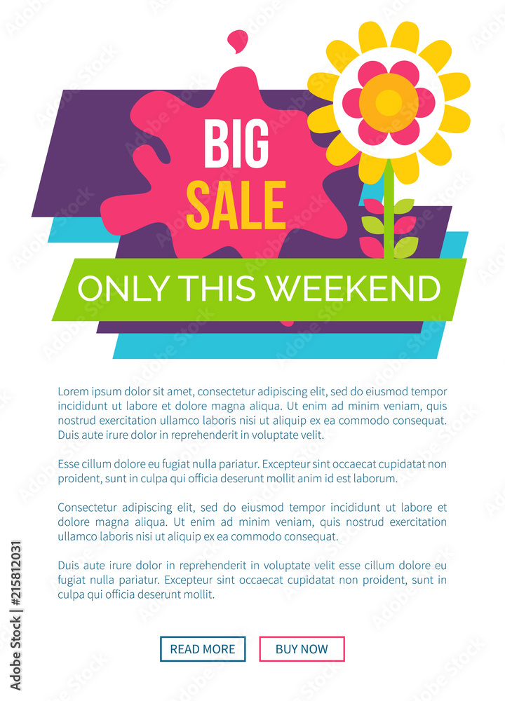 Only Weekend Big Sale Promo Label with Blooming