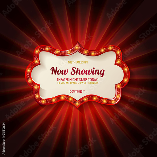 Red frame with light bulbs