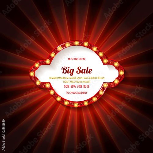 Retro sign with lamp Biggest Sale