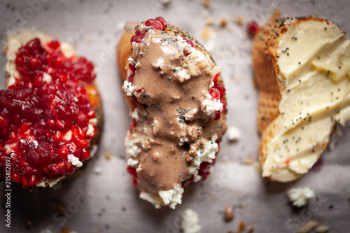 Sweat bread with raspberries and chocco photo