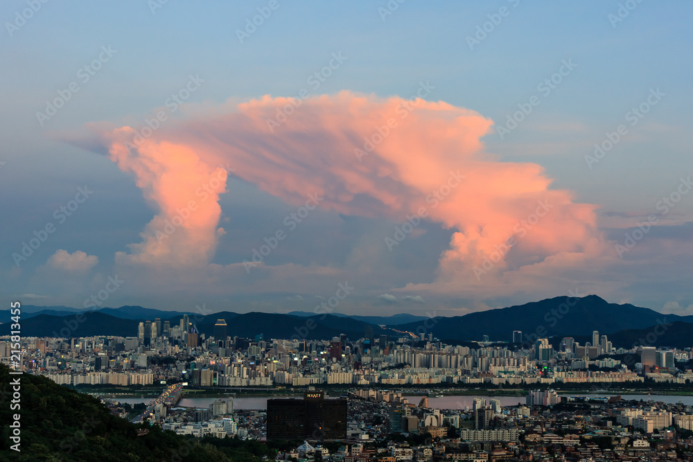 A sunset  of the Namsan