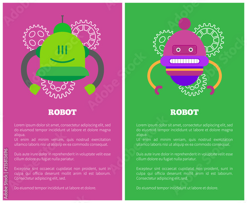 Robot Futuristic Creatures Vector Illustration