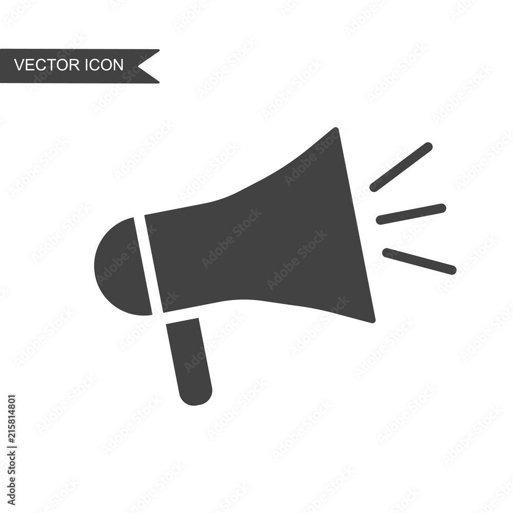 Modern and simple flat vector illustration. Loudspeaker icon. Image for website, presentation, application, interface, education, advertising Modern and simple flat vector illustration. Loudspeaker icon. Image for website, presentation, application, interface, education, advertising